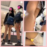 【Pcolle】JKの経血付きパンツを4K逆さ撮り盗撮！