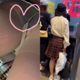 【Pcolle】童顔JKのスト越しパンチラ。セクシーなの履いてる？www